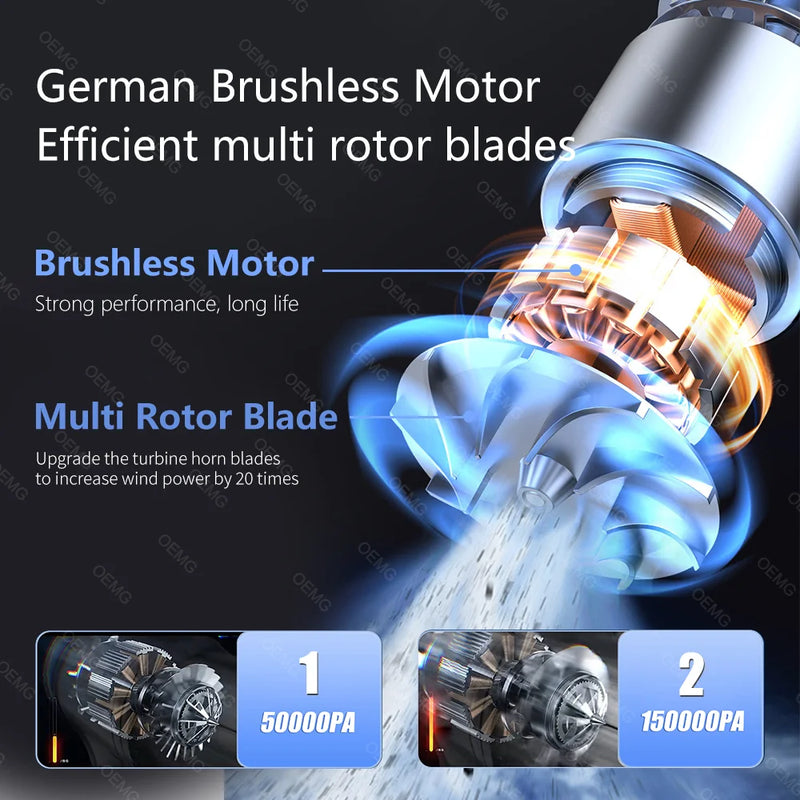 Aspirador SUPER POTENTE com 150000PA, portátil, sem fio , indicado para limpeza de carro (acesso a locais difíceis) , computadores e na sua casa (locais onde um aspirador convencional não tem acesso).